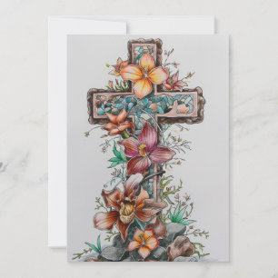 Il est ressuscité Carte de voeux Croix Jésus, Pâqu