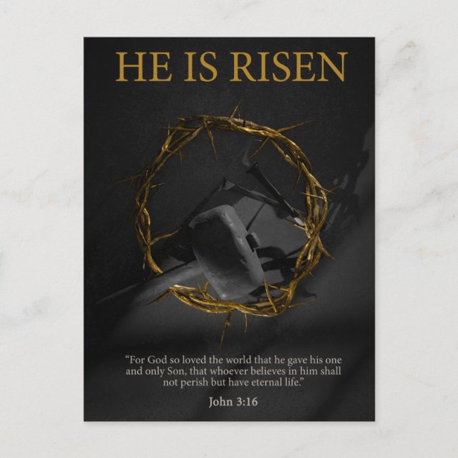 Il est ressuscité Crown of Thorns Holiday Carte po (Devant)