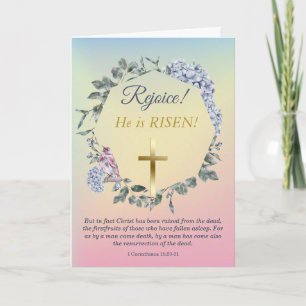 Il Est Ressuscité Gold Cross Pâques Floral Wreath 