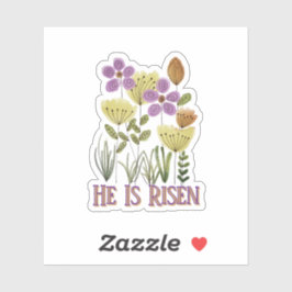 Il Est Ressuscité Sticker Floral De Pâques Moderne
