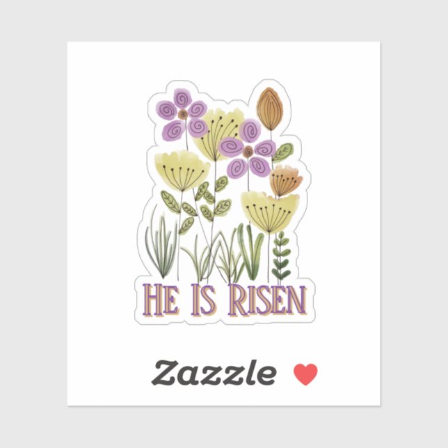 Il Est Ressuscité Sticker Floral De Pâques Moderne (Feuille)