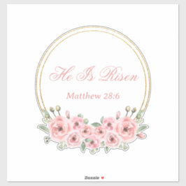 Il Est Ressuscité Stickers Pâques Rose Floral