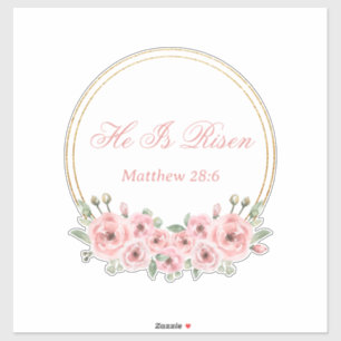 Il Est Ressuscité Stickers Pâques Rose Floral