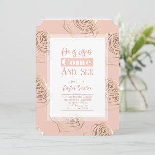 Il Est Risqué Peach Peach Paster Invitation Card
