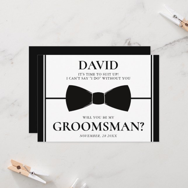 Il est temps de s'adapter à l'élégante carte Groom (Devant/Arrière en situation)