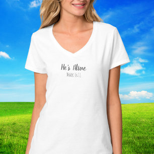 Il est vivant/Typographie chrétienne T-Shirt Marc 