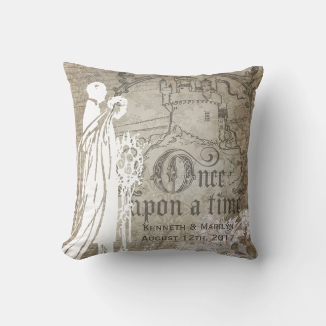 Il était une fois coussin floral bronzage (Recto)