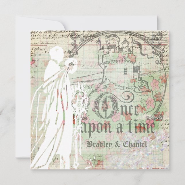 Il était une fois faire-part de mariage floral en (Devant)