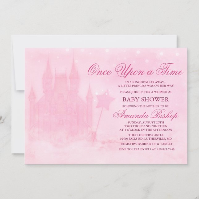 Il était une fois Fairytale Baby shower Invitation (Devant)