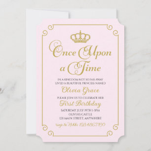 Il était une fois Gold Princess Invitation anniver