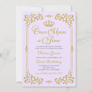 Il était une fois Gold Princess Invitation anniver