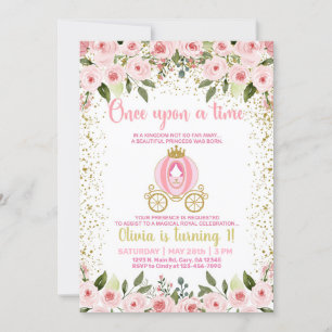 Il était une fois princesse fille invitation anniv