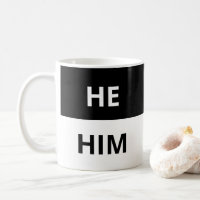 Il/Lui Pronononounes Mug noir & blanc classique
