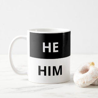 Il/Lui Pronononounes Mug noir & blanc classique