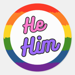 Il Lui Rainbow Pride Pronoun Stickers