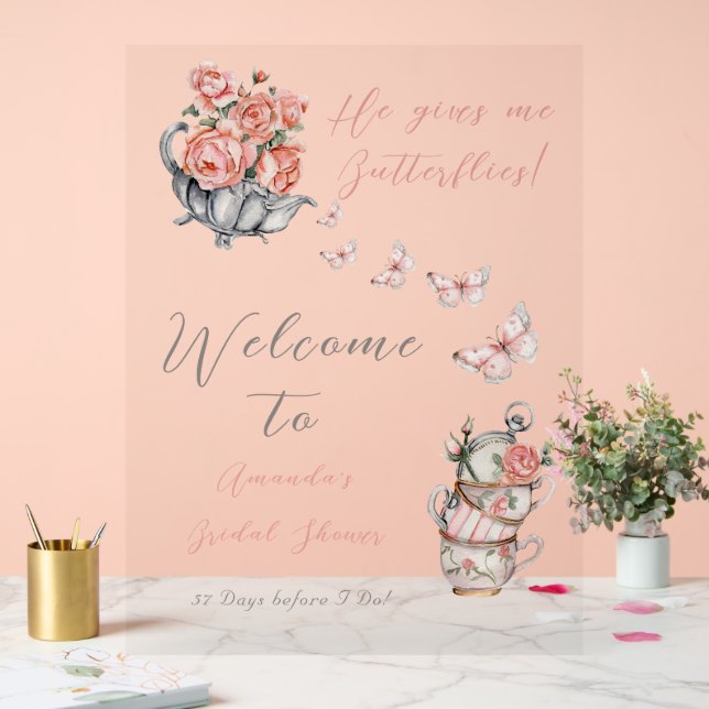 Il Me Donne Des Papillons Thé Floral Douche Bienve (Mariage)