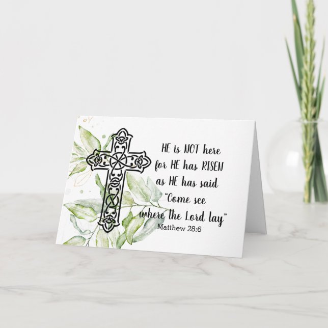 “IL N'EST PAS ICI” Carte de Pâques (Devant)