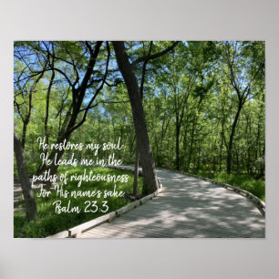 Il Restaure Mon Âme Bible Verse Écriture Poster