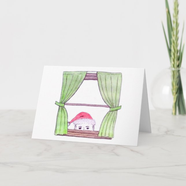 Il sait... Carte de Noël vide (Devant)