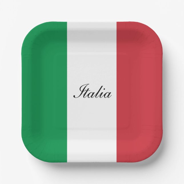 Il Tricolore - Die Flagge Italiens Pappteller (Vorderseite)