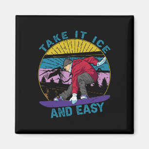 Il und einfach - Snowboarden - Skifahren - Ski Magnet