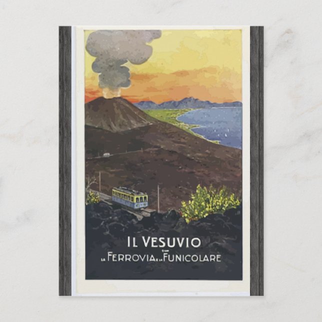 Il Vesuvio Ferrovia Funicolare, Vintag Postkarte (Vorderseite)
