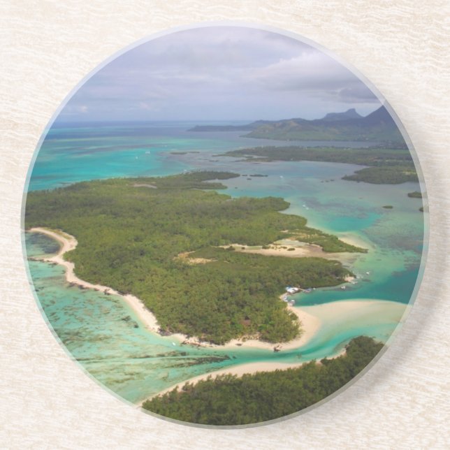 Ile Aux Cerfs, Mauritius Sandstein Untersetzer (Vorne)