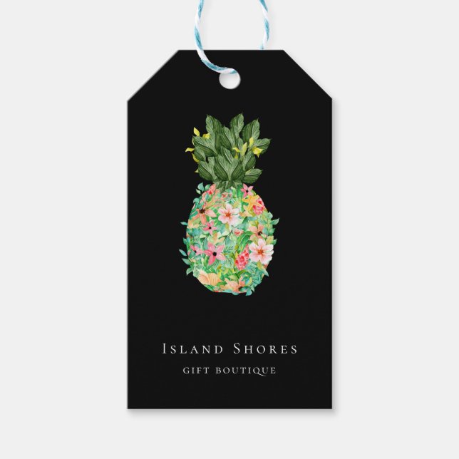Île botanique Ananas floral Étiquettes de prix (Devant)