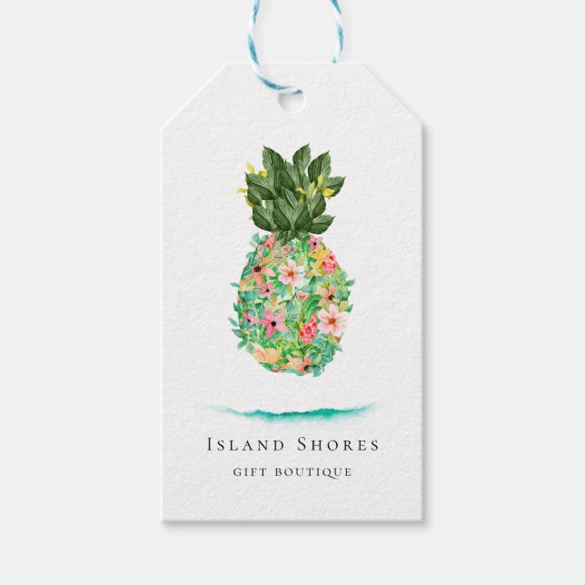Île botanique Ananas floral Étiquettes de prix (Devant)