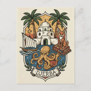 Île de Djerba Tunisie Carte postale de voyage