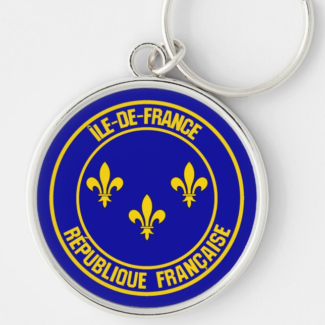 Île-de-France-RundEmblem Schlüsselanhänger (Vorne)