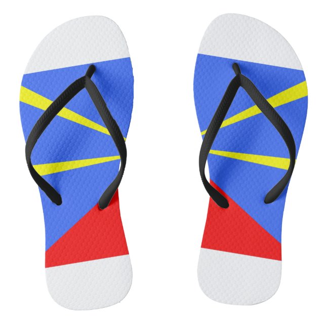 Ile de la Réunion Drapeau 974 Flip Flops (Fußbett)