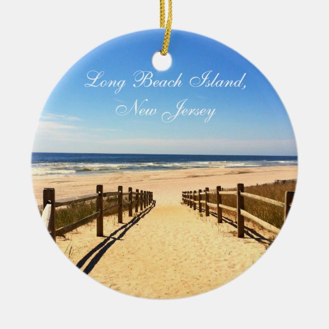Île de Long Beach, ornement de Noël de NJ LBI (Devant)