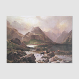 Île de papier de soie de soie de l'Ecosse de lac