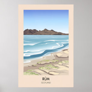 Île de Rum Écosse Affiche de voyage