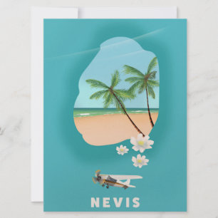 Île des Caraïbes Nevis Carte illustrée.
