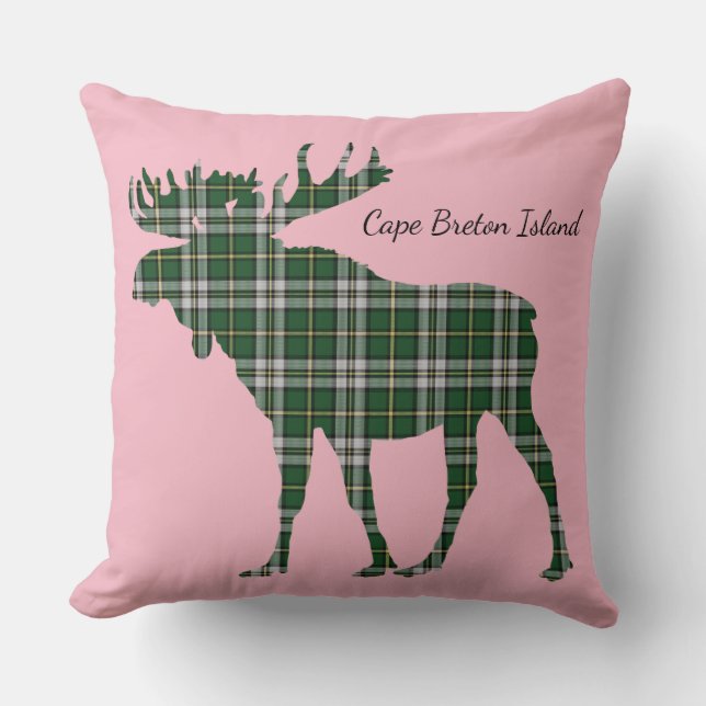Île du Cap-Breton Tartan Custom Moose coussin (Recto)
