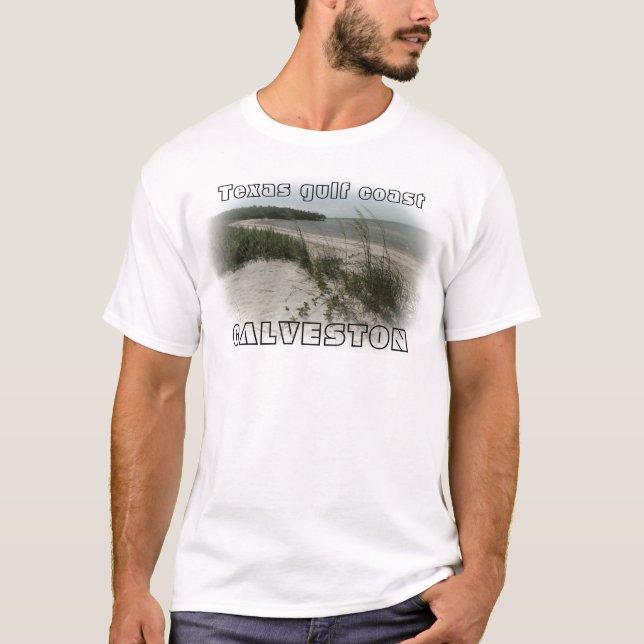 ÎLE du T-shirt GALVESTON de Côte du Golfe du Texas (Devant)