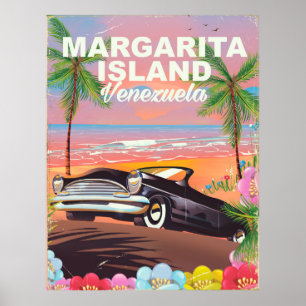Île Margarita - affiche de voyage du Venezuela