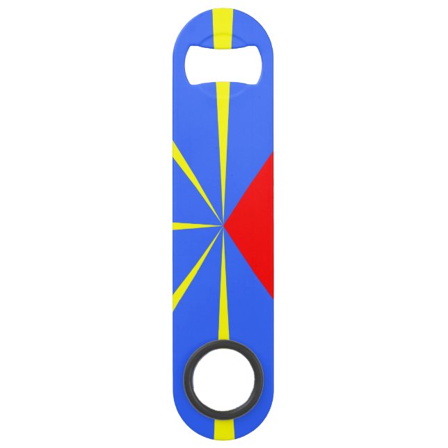 Ile Réunion 974 Wiedersehen Island Drapeau Maveli Speed Flaschenöffner (Vorderseite)