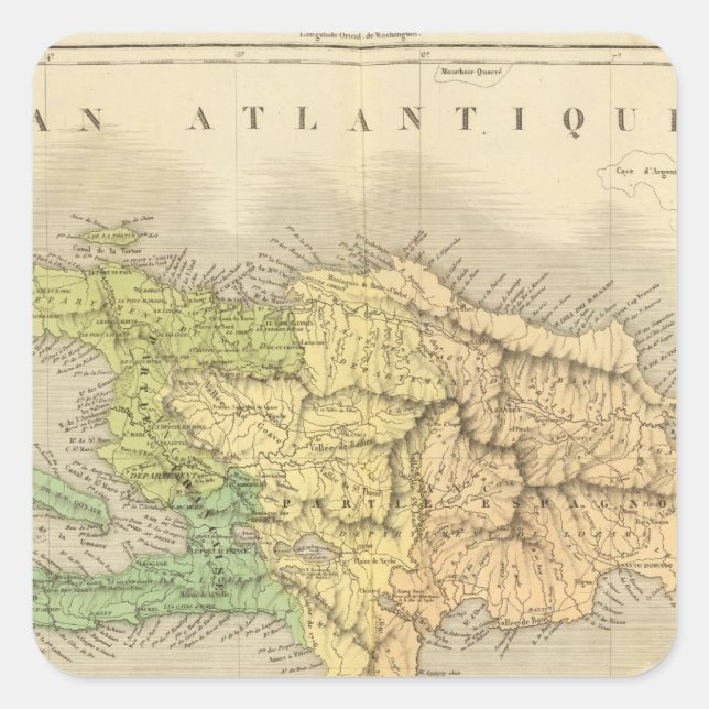 Ile St. Domingue oder Haiti Quadratischer Aufkleber (Vorderseite)