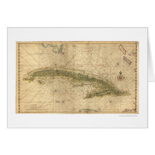 Île tôt de la carte 1639 du Cuba