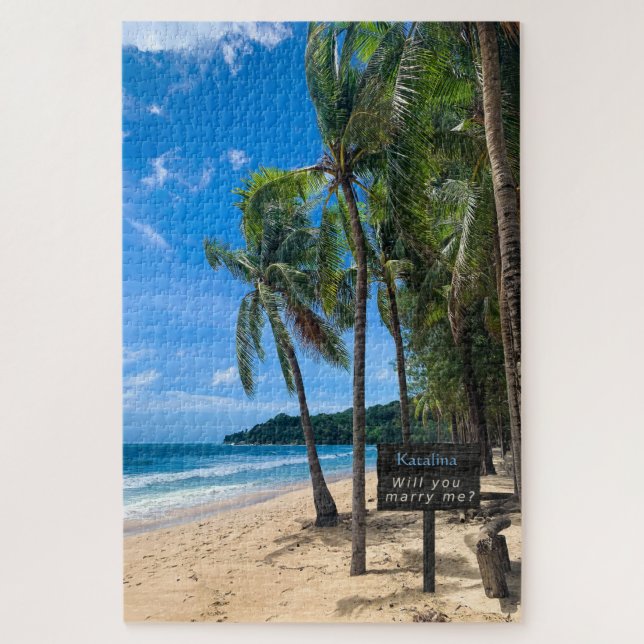 Ile Tropicale isolée Plage Me Marier Puzzle (Vertical)