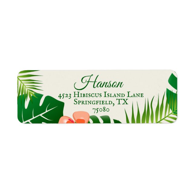 Île tropicale Plage Luau Étiquettes de adresse (Devant)