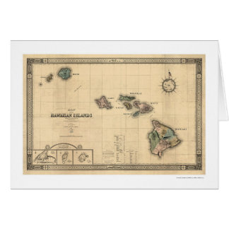 Îles de la carte d'Hawaï Giles - 1876