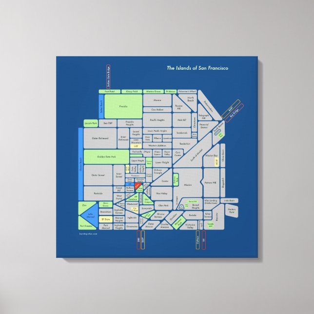 Îles de SF, toile étirée de 2'x2' (Recto)