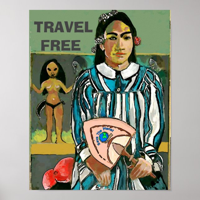 Iles de Voyage Gratuit, modifier le texte, Poster (Devant)