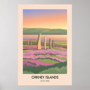 Îles Orcades Écosse Affiche de voyage