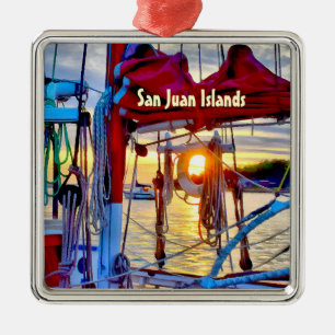 Îles San Juan Ornement de Noël encadré