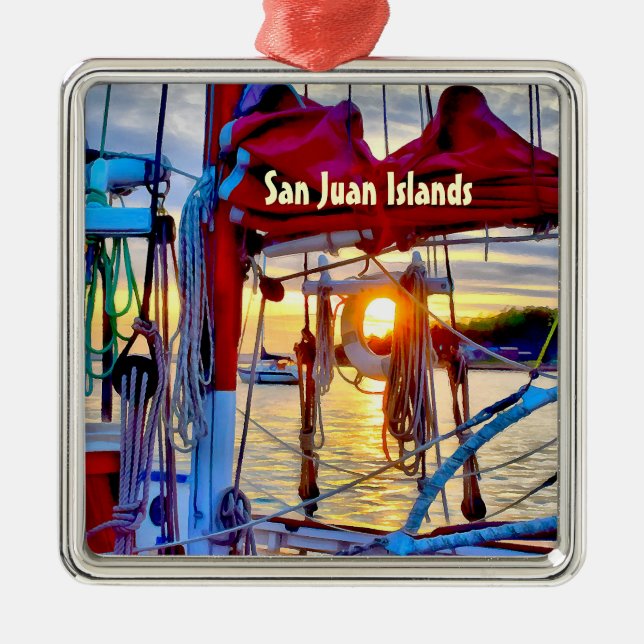 Îles San Juan Ornement de Noël encadré (Devant)